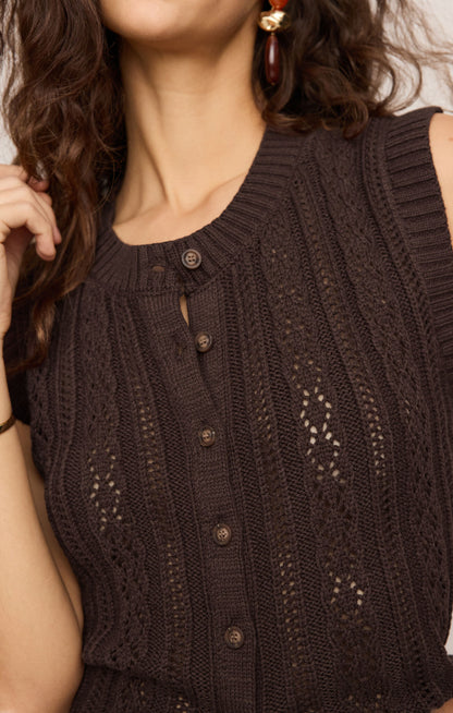 Dark Chocolate Cabot Sweater Vest