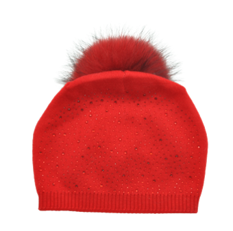 Aura Red Crystal Beanie