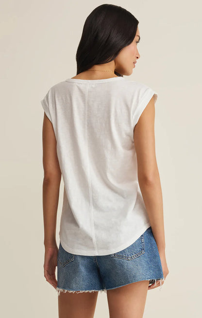 V-Neck Per Diem Tank- White