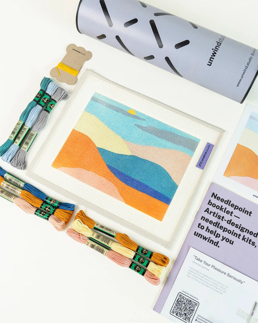 Peaceful Mountains Beginner  Needlepoint Kit