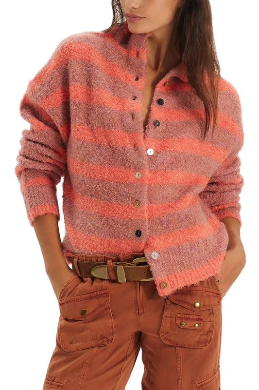 Peach Button Collection Cardigan