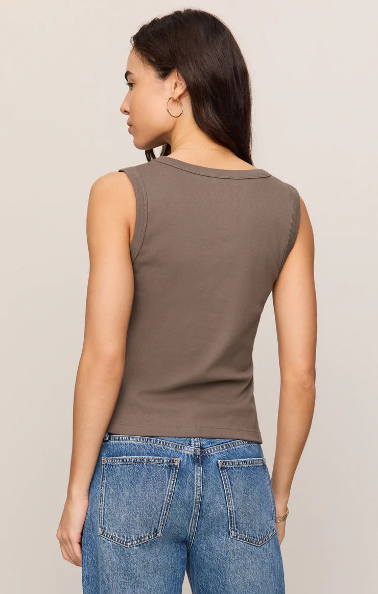 Pebble Brown Ellie V Neck Tank