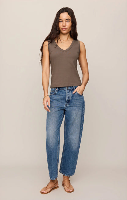 Pebble Brown Ellie V Neck Tank