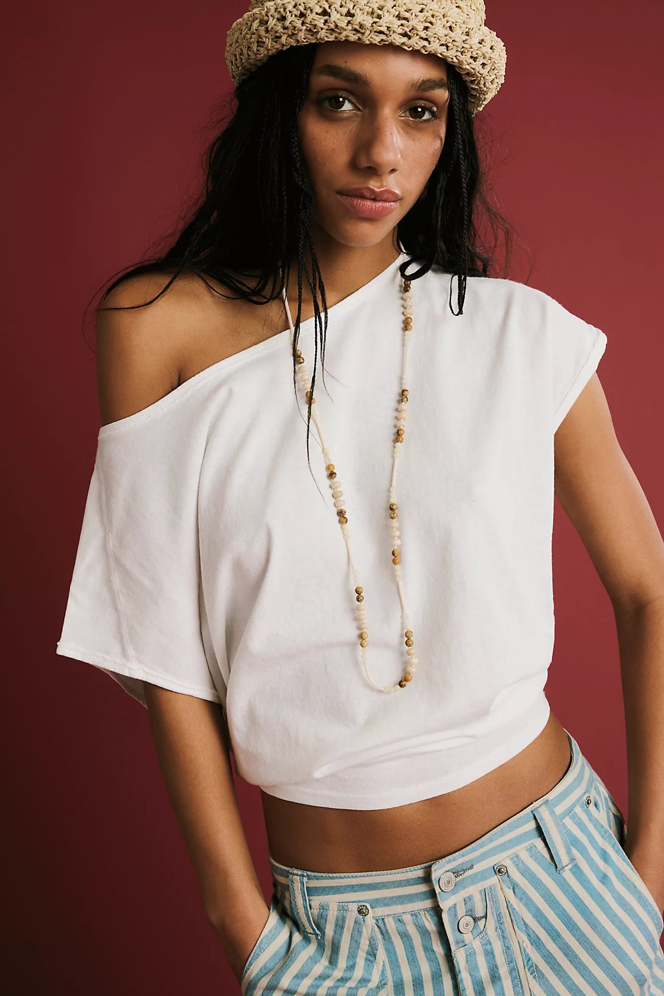Peggy Boatneck Tee - Ivory