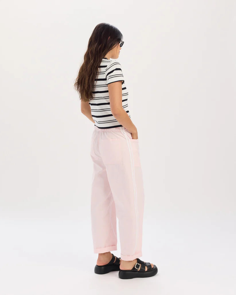 Villa Drawstring Pant - Pink Stripe