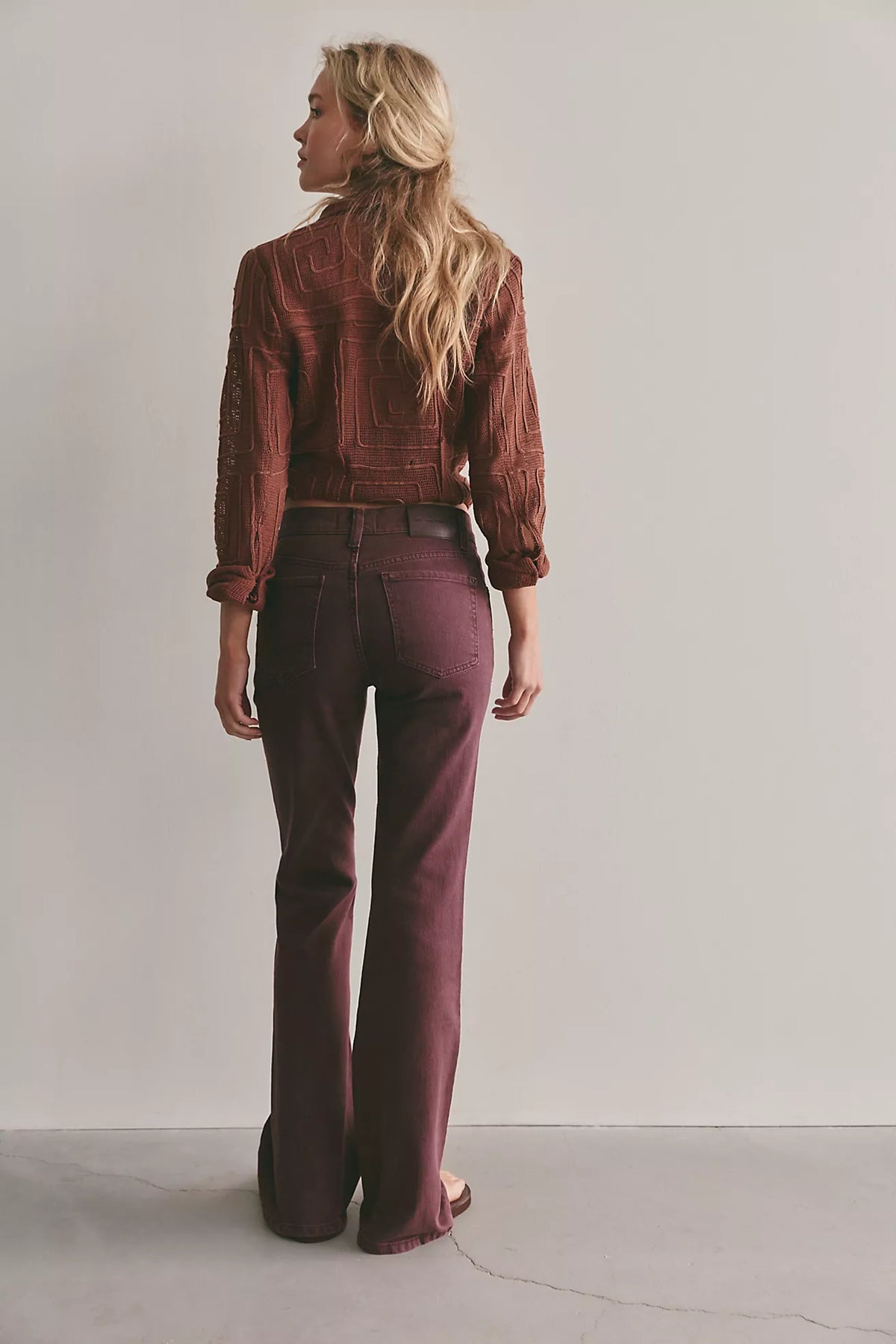Plum High Rise Straight Bootcut Jean