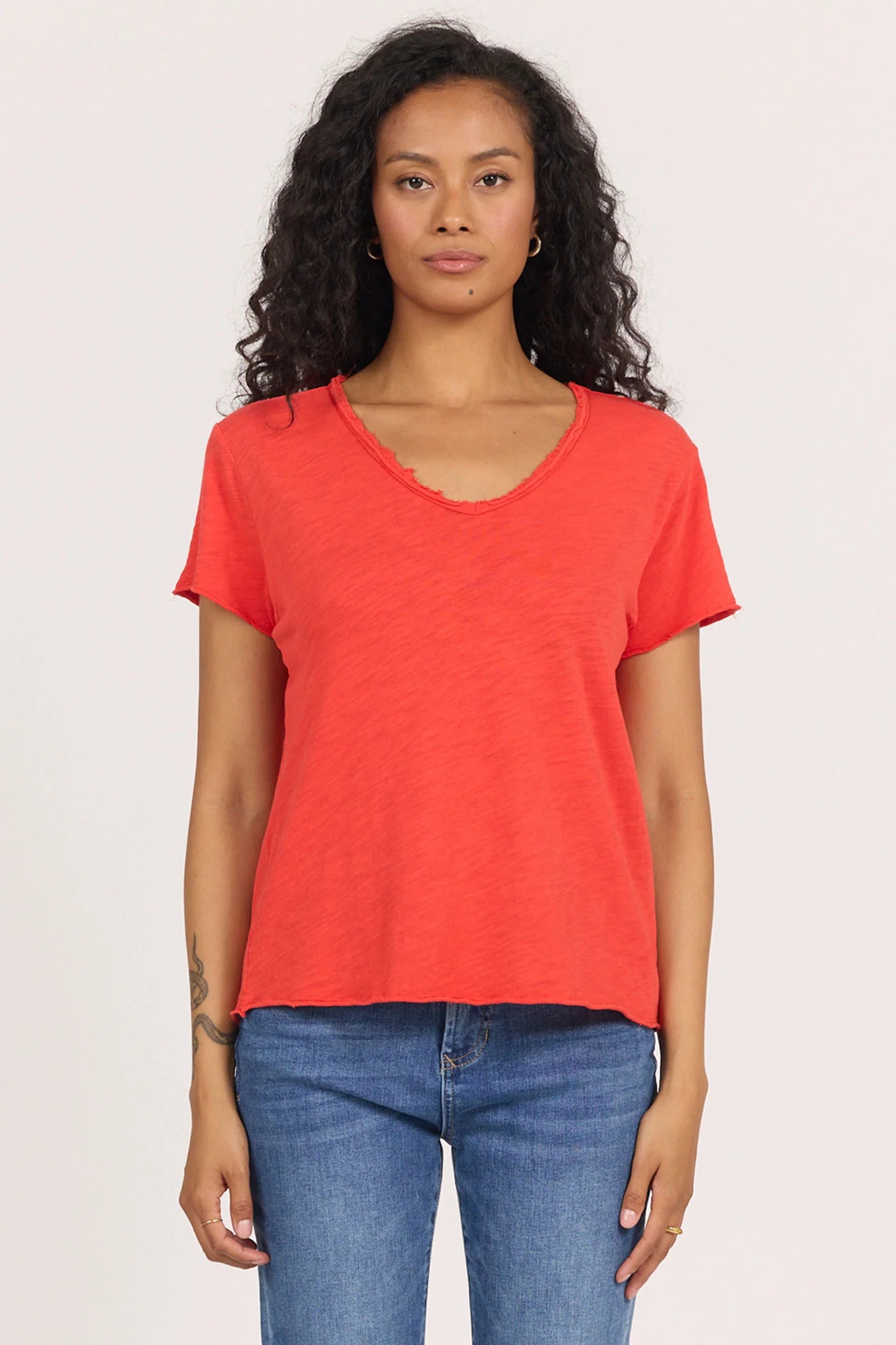 Vanya Short Sleeve Tee - Poppy Red