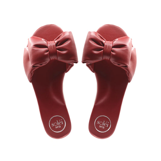 Rafie Bow Slide Sandal - Poppy