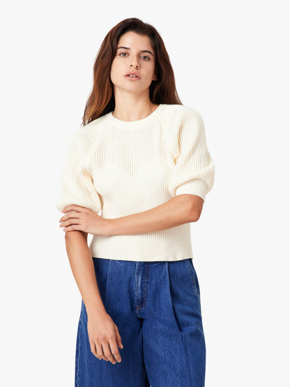 Puff Sleeve Sweater - Whisper White