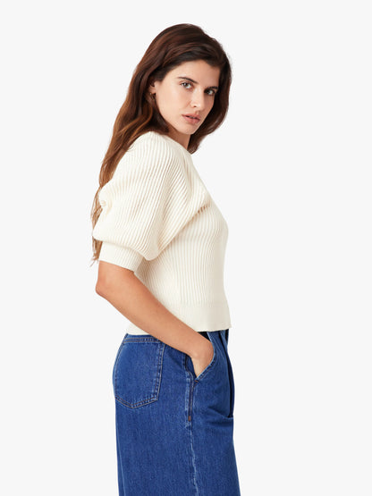 Puff Sleeve Sweater - Whisper White