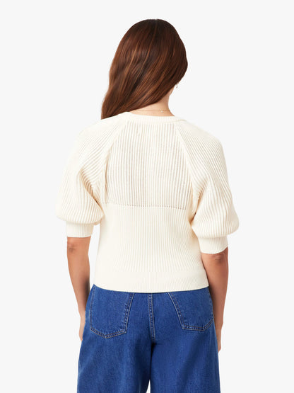 Puff Sleeve Sweater - Whisper White