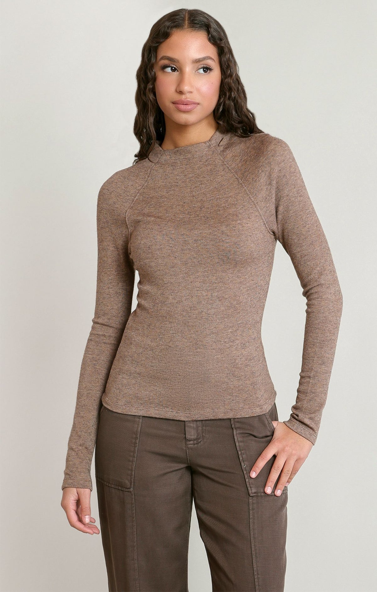 Lt Heather Brown Raglan Tee