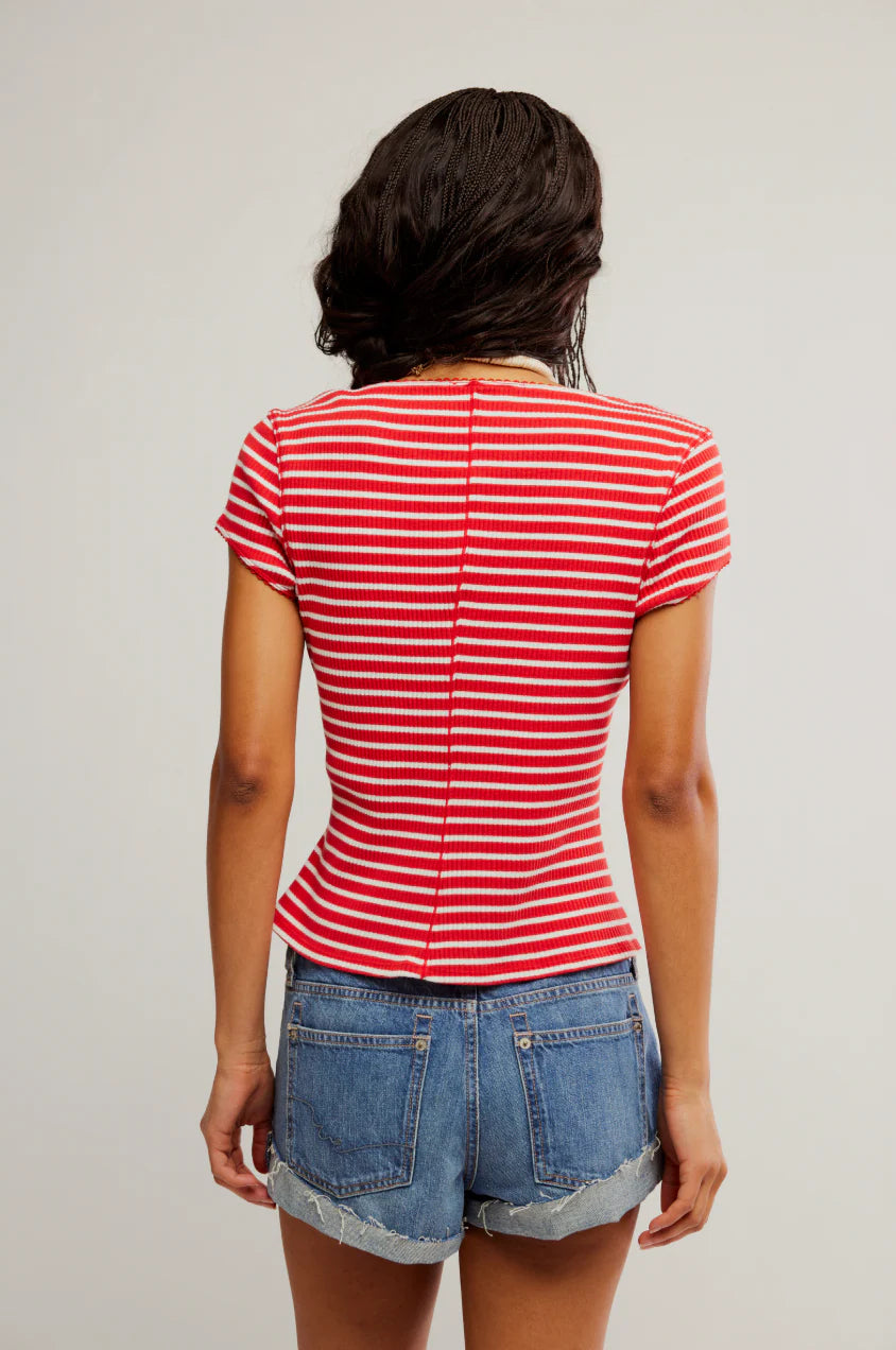 Most Wanted Striped Cardi - Red / White