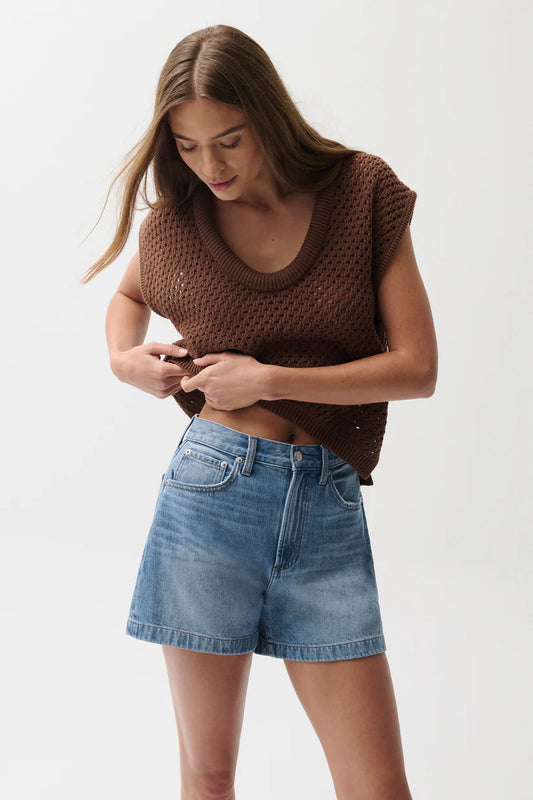 Saige High Rise A-Line Short - Sail Away
