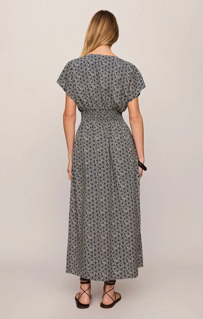 Navy Floral Sanna Iris Midi Dress