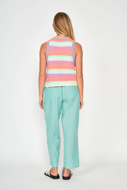 Siena Top - Mint and Pink