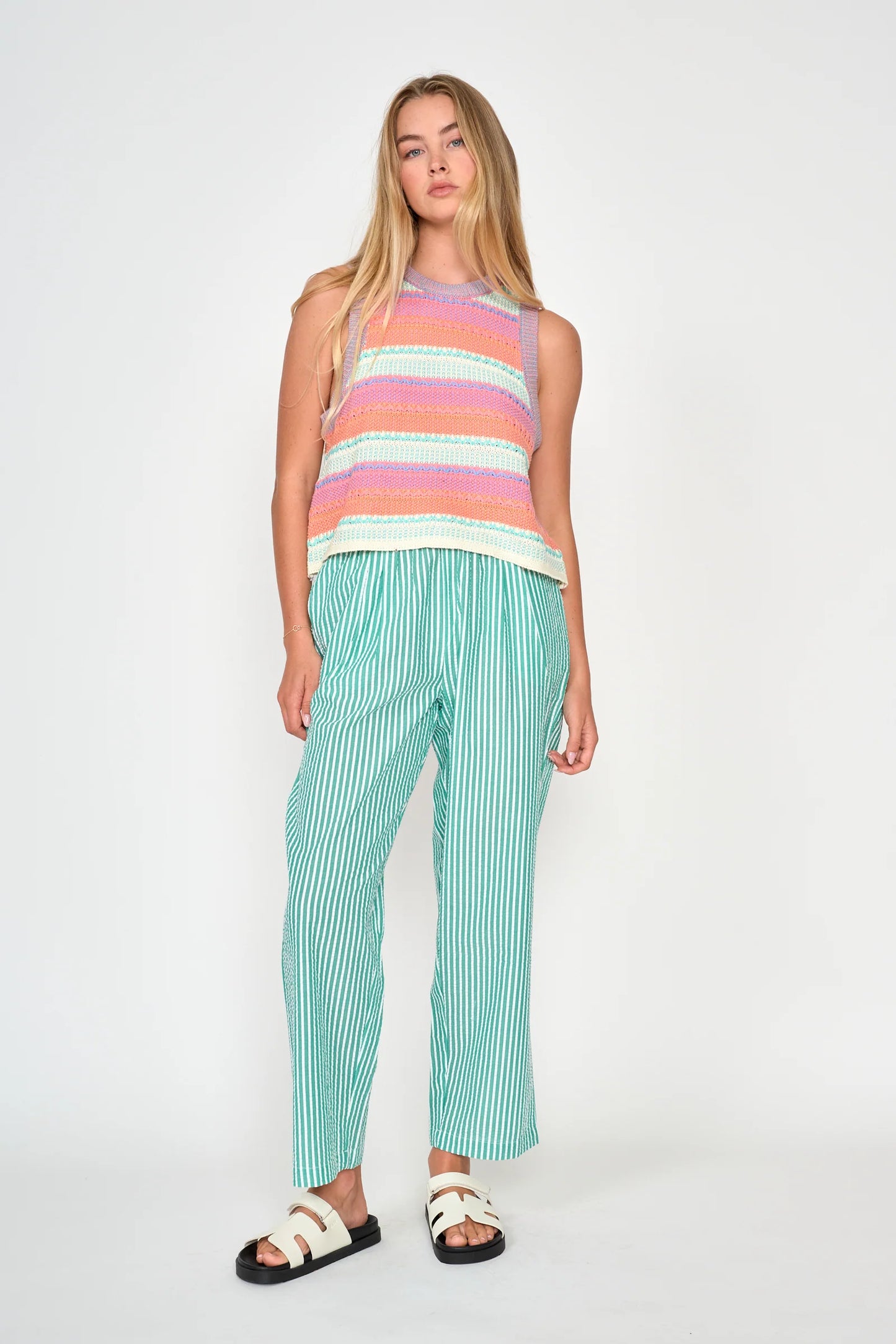 Siena Top - Mint and Pink