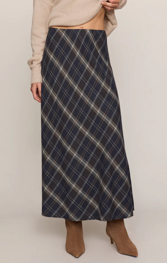 Navy Crestview Plaid Skirt