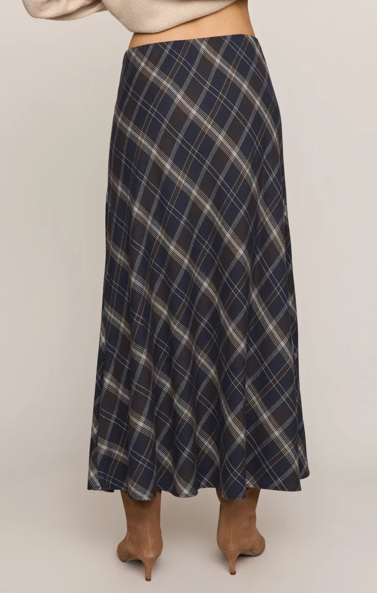 Navy Crestview Plaid Skirt