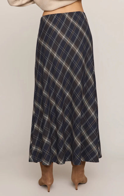 Navy Crestview Plaid Skirt