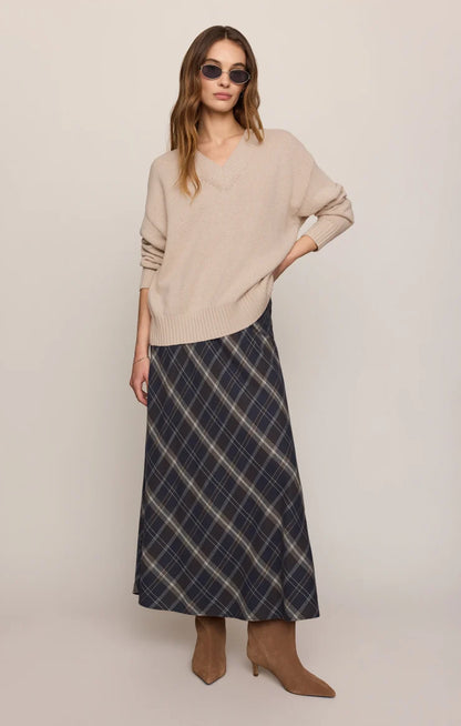 Navy Crestview Plaid Skirt