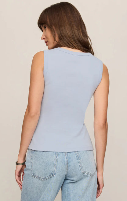 Light Blue Ellie V Neck Tank