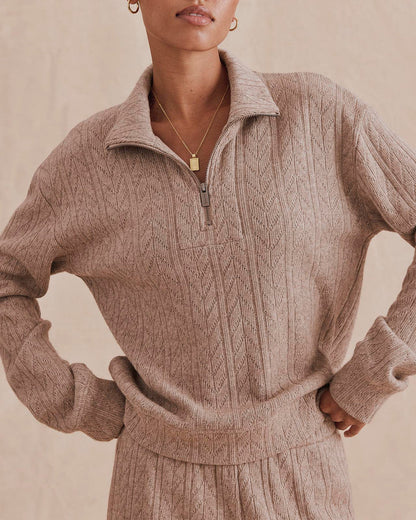 Heather Taupe Grey Sweatersoft Quarter Zip