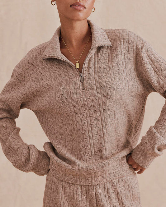 Heather Taupe Grey Sweatersoft Quarter Zip