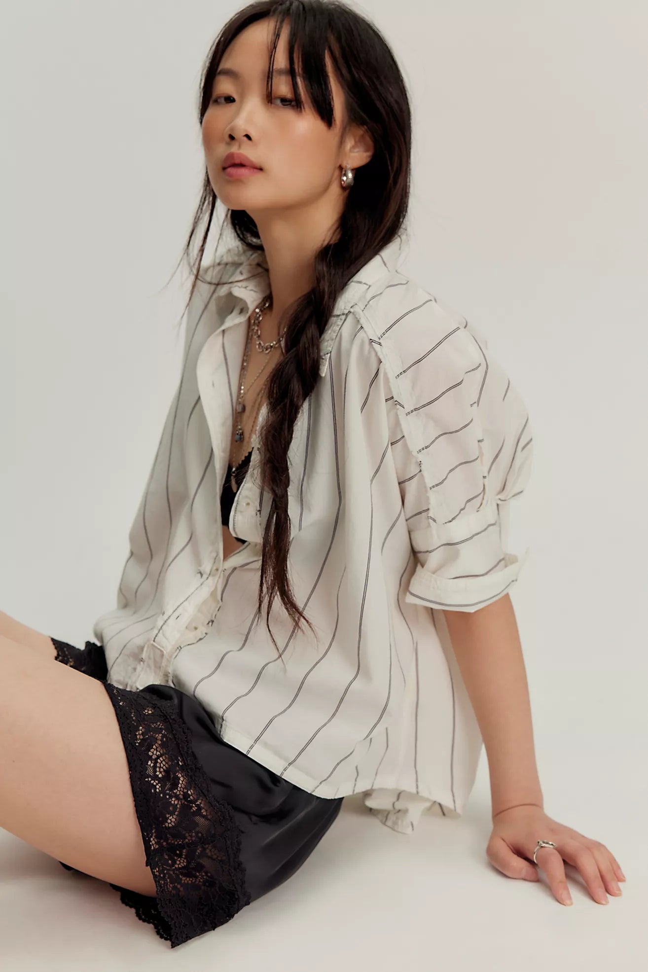 Seaside Stripe Shirt in Ivory Combo