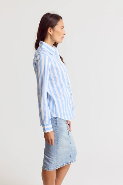 The Blue and White Stripe Boyfriend Shirt