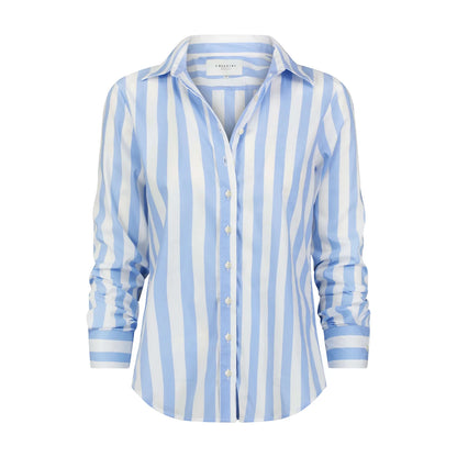 The Blue and White Stripe Boyfriend Shirt
