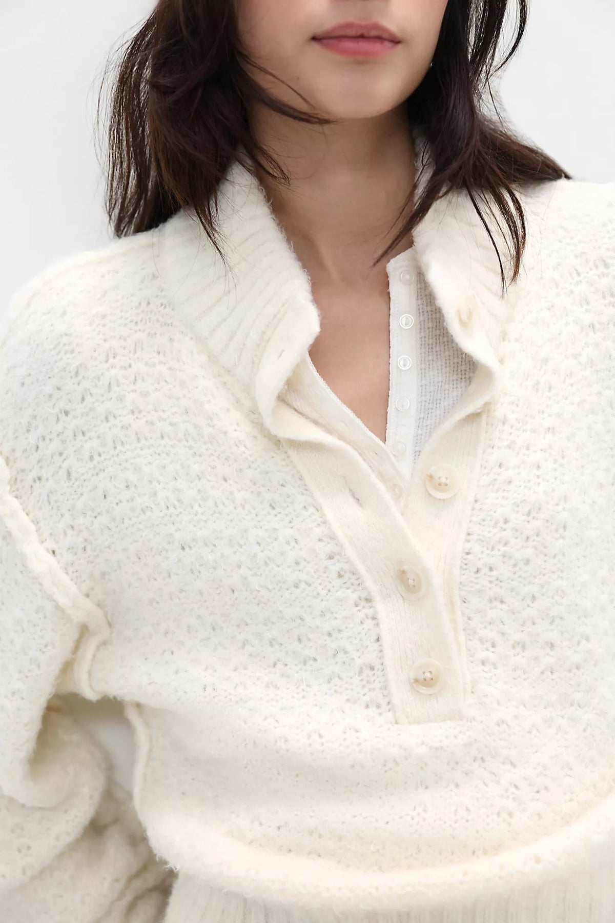 Sugar Tucked Henley Pullover