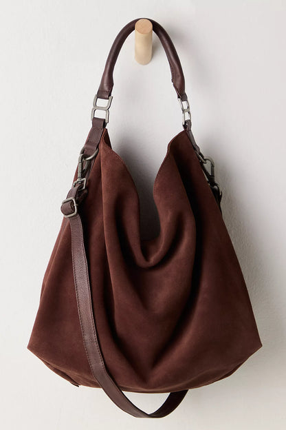 Espresso Susie Suede Slouch Tote