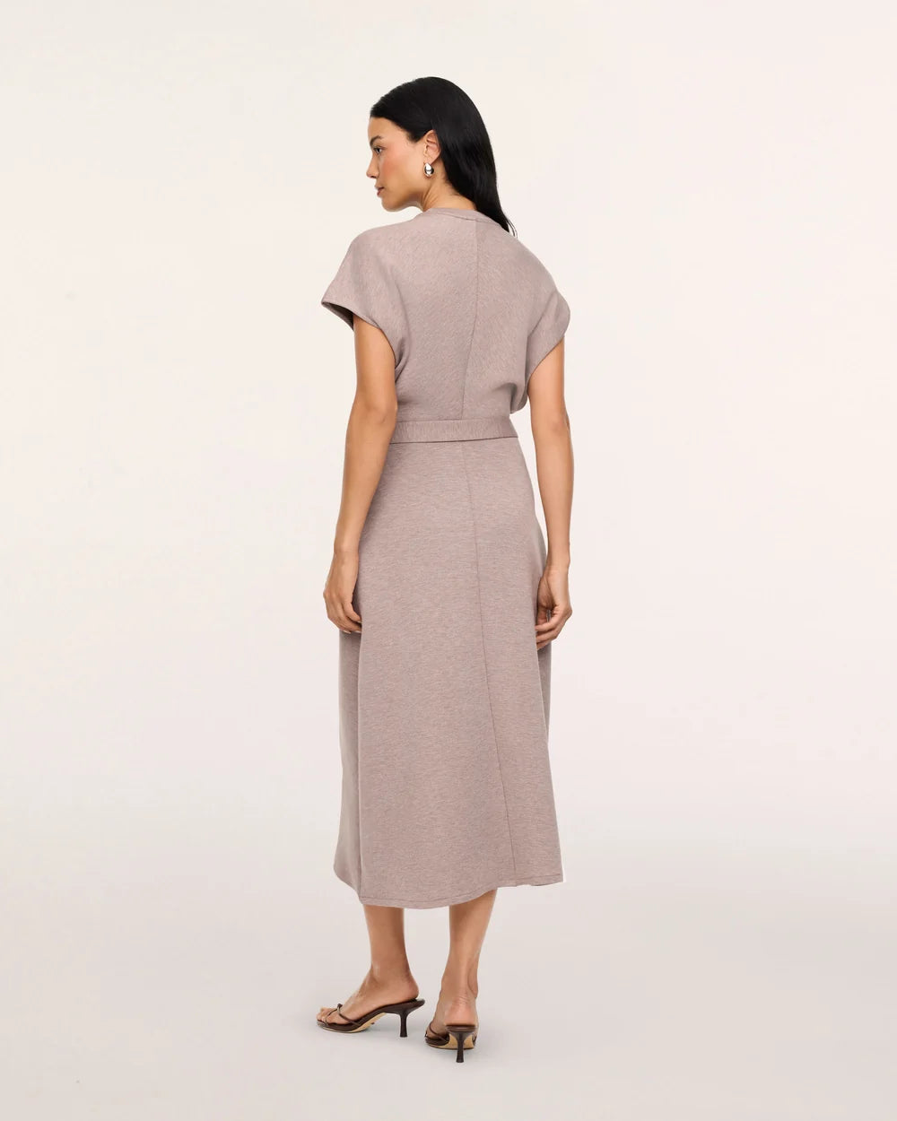 Taupe Heather Draped Maxi Dress