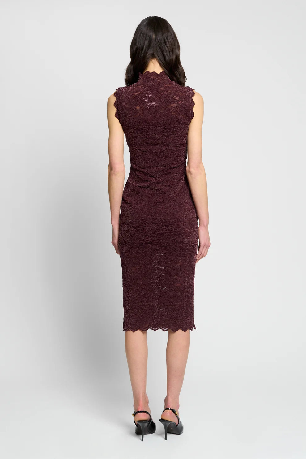 Burgundy Tessa Lace Midi Dress