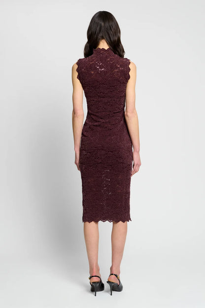 Burgundy Tessa Lace Midi Dress