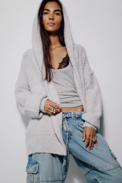Grey Thistle Hooded Cardi