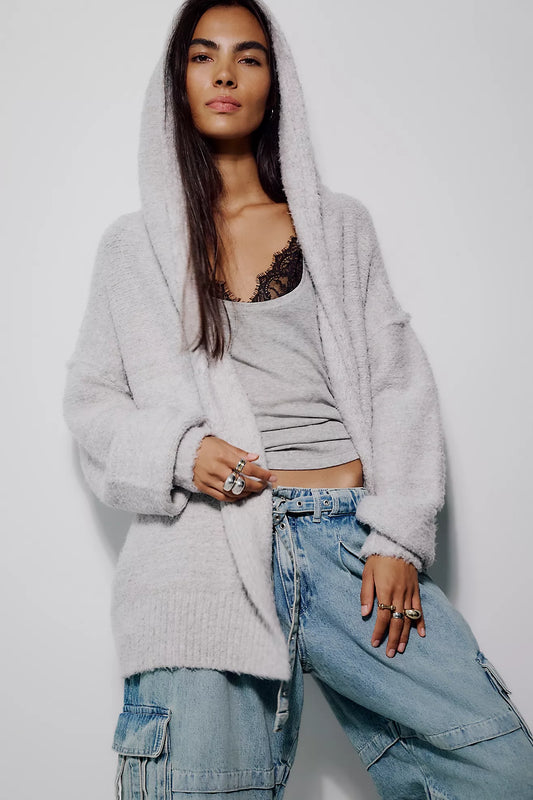 Grey Thistle Hooded Cardi