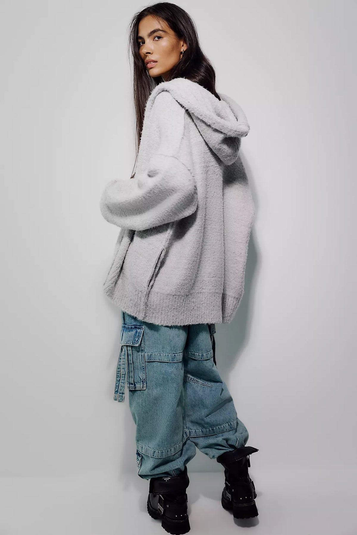 Grey Thistle Hooded Cardi