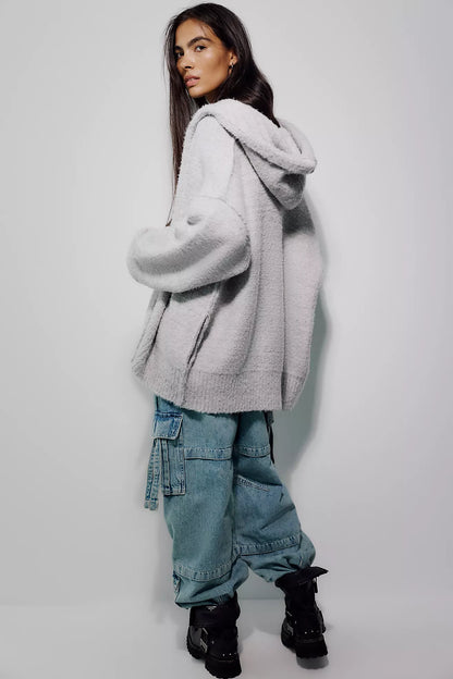 Grey Thistle Hooded Cardi
