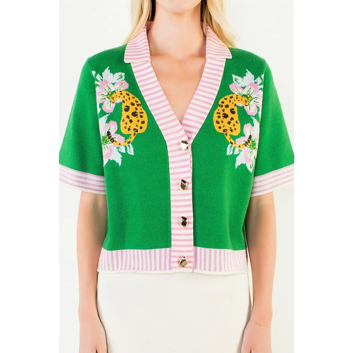 Collared Tiger Cardigan