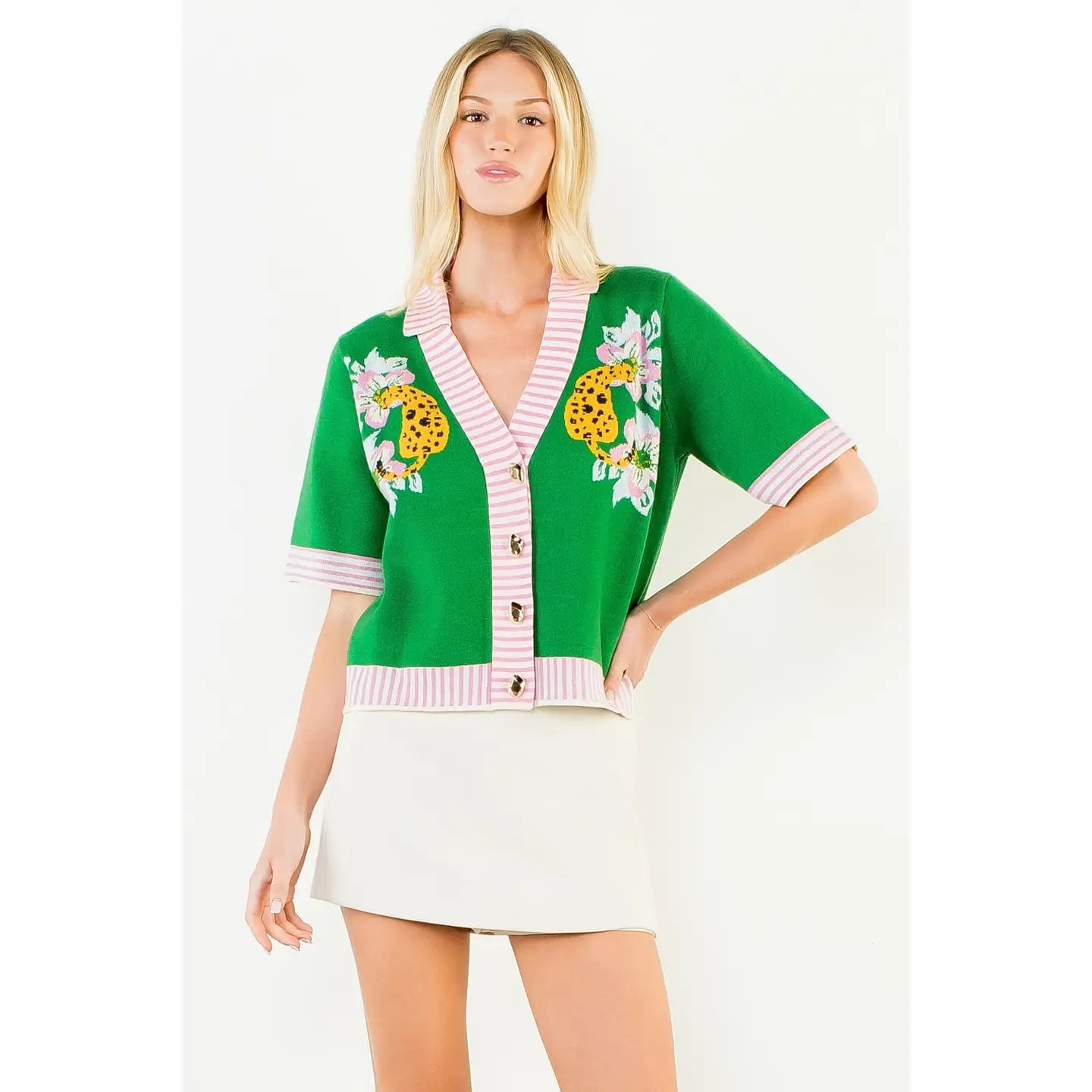 Collared Tiger Cardigan