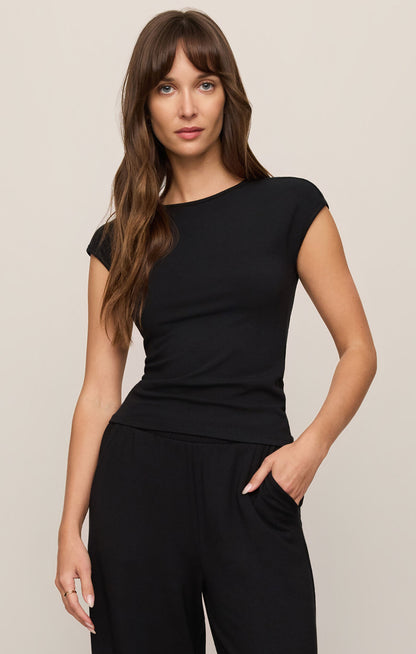 Black Soft Trace Second Skin Top