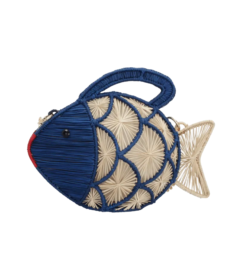 Navy Fish Handbag