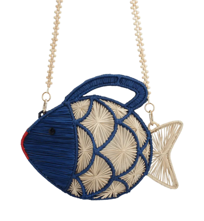 Navy Fish Handbag