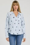 Blue Embellished Button Down