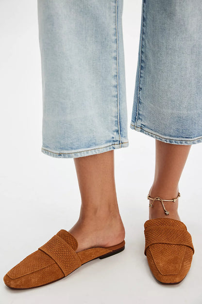 Tan Suede At Ease Embossed Loafers