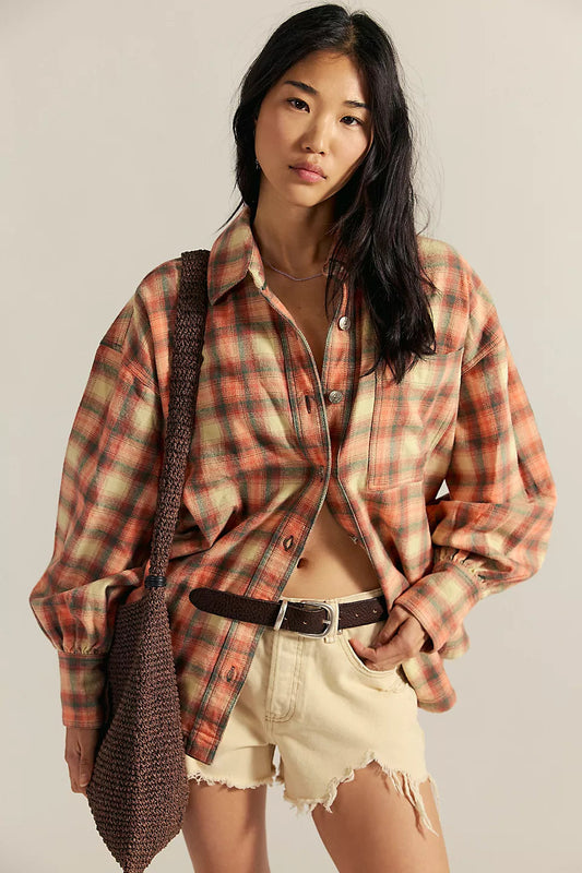 We The Free Sand Ashley Plaid Shirt