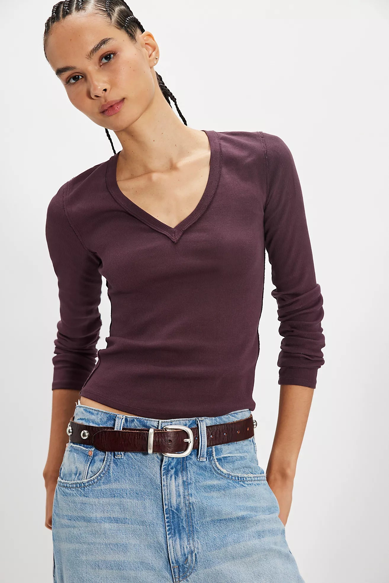 Vintage Grape We The Free Neria Long Sleeve Top