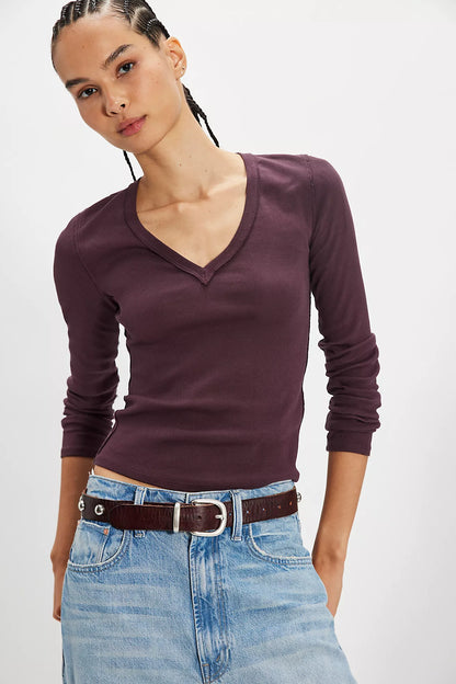 Vintage Grape We The Free Neria Long Sleeve Top